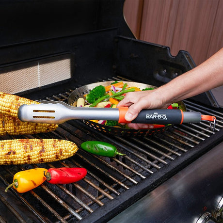 Mr. BAR-B-Q 20172Y Locking Tong, Stainless Steel, TPR Handle, Comfort Grip Handle, 16 in OAL