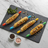 Mr. BAR-B-Q 40350Y Corn Holder Set, Blue/Green/Orange/Yellow, Stainless Steel
