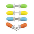 Mr. BAR-B-Q 40350Y Corn Holder Set, Blue/Green/Orange/Yellow, Stainless Steel