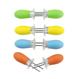 Mr. BAR-B-Q 40350Y Corn Holder Set, Blue/Green/Orange/Yellow, Stainless Steel