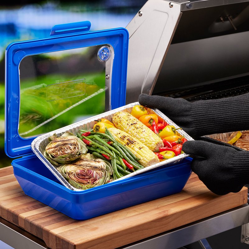 Mr. BAR-B-Q 40405Y Cook and Serve Carrier, Plastic, Clear