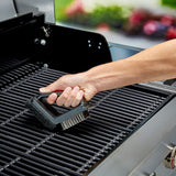 Mr. BAR-B-Q 60319Y Dual Head Grill Brush Scrub Pad and Scraper, Stainless Steel Bristle, Thermoplastic Rubber Handle