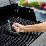 Mr. BAR-B-Q 60319Y Dual Head Grill Brush Scrub Pad and Scraper, Stainless Steel Bristle, Thermoplastic Rubber Handle
