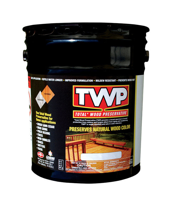 TWP 100 Series TWP-116-5 Wood Preservative, Rustic Oak, Liquid, 5 gal, Can