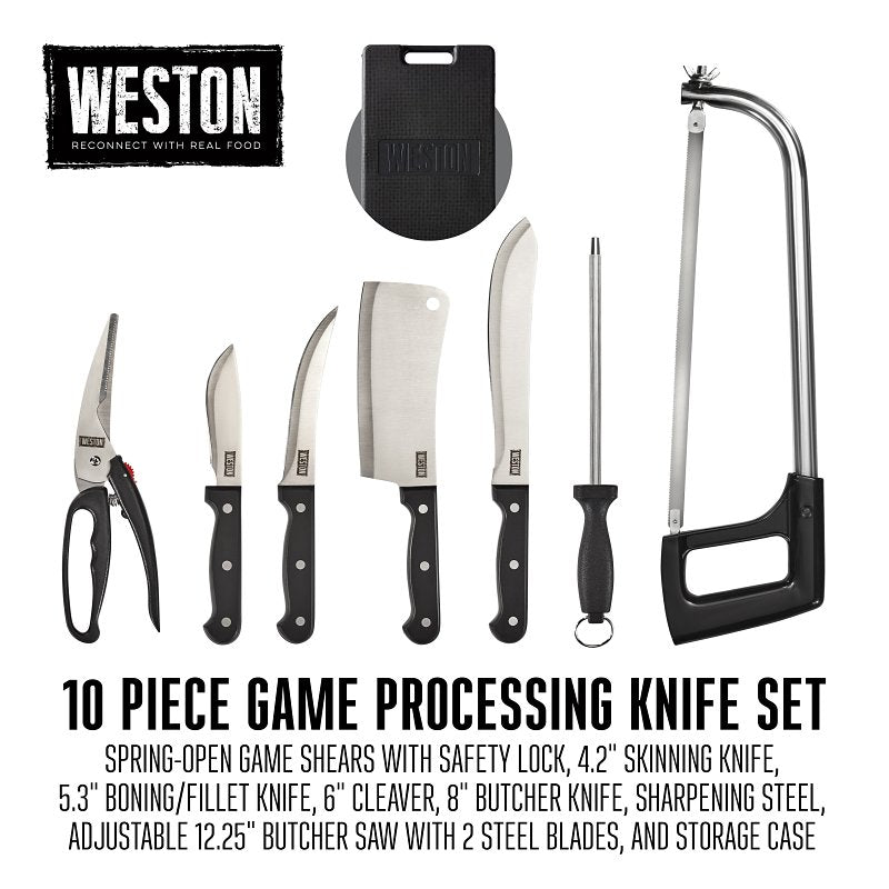 Weston 83-7001-W Game Processing Knife Set, 10-Piece