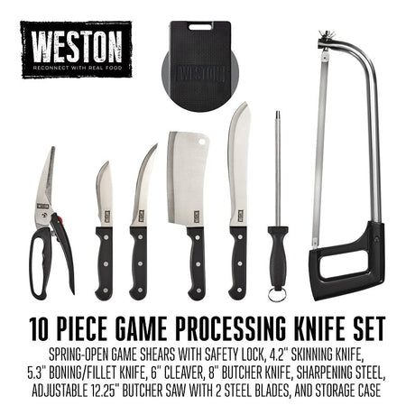 Weston 83-7001-W Game Processing Knife Set, 10-Piece