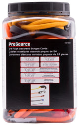 ProSource FH64076 Stretch Cord Set, Polypropylene, Black/Orange, Hook End