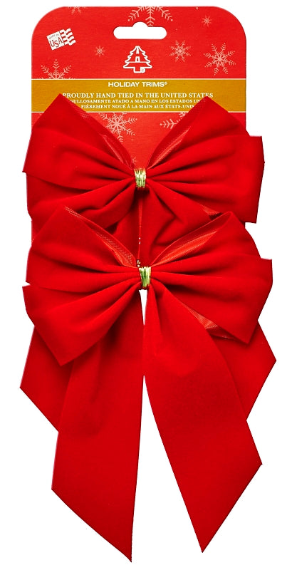 Holidaytrims 7320 Gift Bow, Velvet, Red, 2 PK, Pack of 36