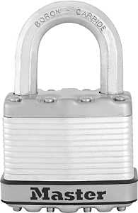 Master Lock Magnum Series M5XKAD Padlock, Keyed Alike Key, 3/8 in Dia Shackle, 1 in H Shackle, Boron Carbide Shackle