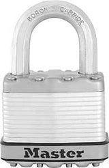 Master Lock Magnum Series M5XKAD Padlock, Keyed Alike Key, 3/8 in Dia Shackle, 1 in H Shackle, Boron Carbide Shackle