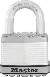Master Lock Magnum Series M5XKAD Padlock, Keyed Alike Key, 3/8 in Dia Shackle, 1 in H Shackle, Boron Carbide Shackle