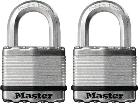 Master Lock Magnum Series M5BLCTHC Padlock, Alike Key, 3/8 in Dia Shackle, Boron Carbide Shackle, Steel Body