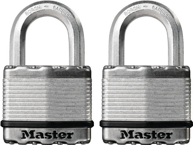 Master Lock Magnum Series M5BLCTHC Padlock, Alike Key, 3/8 in Dia Shackle, Boron Carbide Shackle, Steel Body