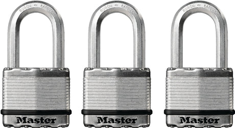 Master Lock Magnum Series M5BLCTRILFHC Padlock, Alike Key, 3/8 in Dia Shackle, Boron Carbide Shackle, Steel Body