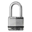 Master Lock Magnum Series M5BLCDLJHC Padlock, 2 in W Body, Different Key, 3/8 in Dia Shackle, Silver