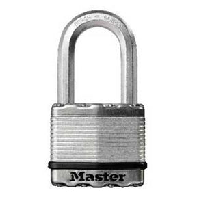 Master Lock Magnum Series M5BLCDLJHC Padlock, 2 in W Body, Different Key, 3/8 in Dia Shackle, Silver
