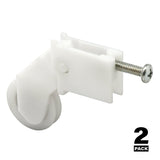 Prime-Line B 645 Roller Assembly, 1 in Dia Roller, 1/4 in W Roller, Nylon, White, 2-Roller