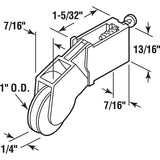 Prime-Line B 645 Roller Assembly, 1 in Dia Roller, 1/4 in W Roller, Nylon, White, 2-Roller