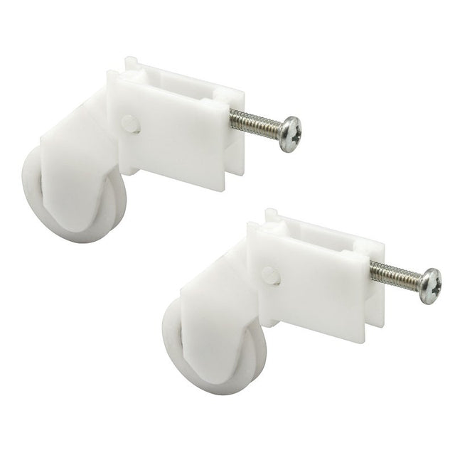 Prime-Line B 645 Roller Assembly, 1 in Dia Roller, 1/4 in W Roller, Nylon, White, 2-Roller