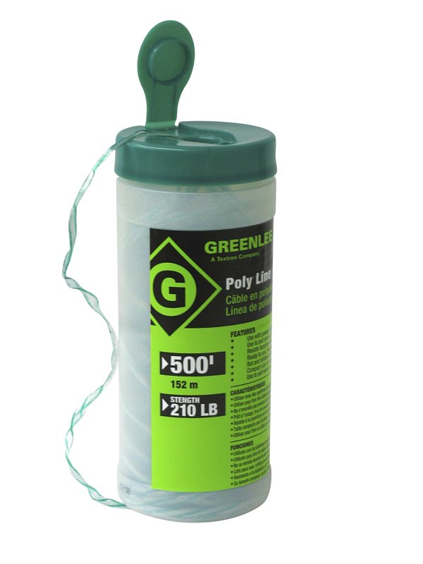 Greenlee 430-500 Twine, 500 ft L, 210 lb Working Load, Polypropylene, Green