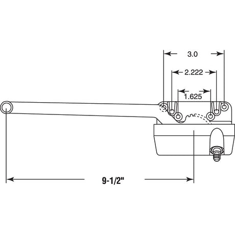Prime-Line TH 23022 Window Operator, Left, Zinc, Enamel-Coated