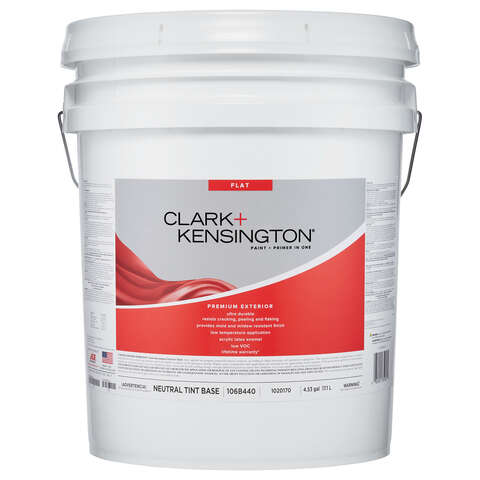 Clark+Kensington Flat Tint Base Neutral Base Premium Paint Exterior 5 gal