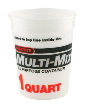 Leaktite Clear 1 qt Multi-Mix Container, Pack of 25