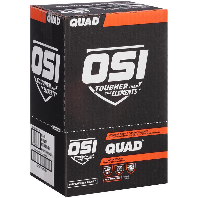 OSI Quad Black Elastomeric Polymers Door/Siding/ Window Sealant 10 oz, Pack of 12