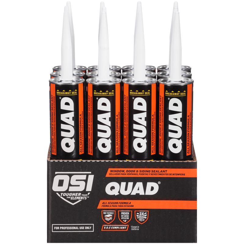 OSI Quad Beige Elastomeric Polymers Door/Siding/ Window Sealant 10 oz, Pack of 12