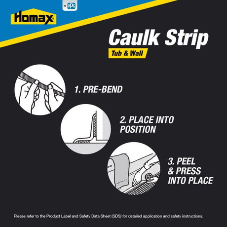 Homax White Silicone Caulk Strips 1-5/8 in. x 16 ft.