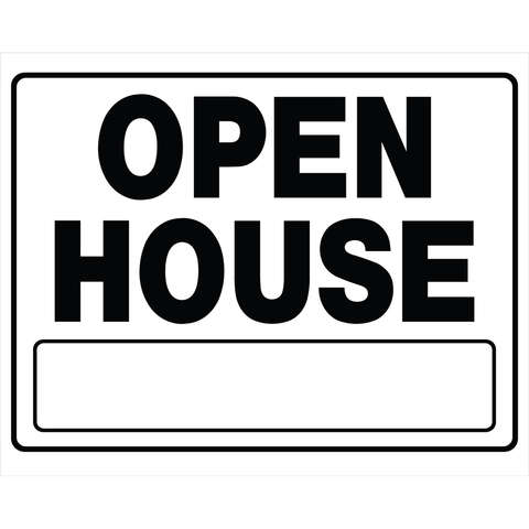HILLMAN English White Open House Sign 20 in. H X 24 in. W, Pack of 6