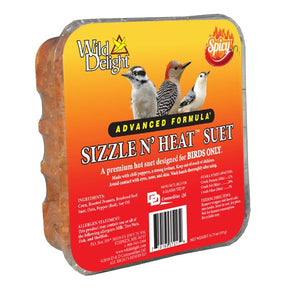 Wild Delight Sizzle N’ Heat 372175 Corn Wild Bird Food, 11.75 oz, Suet, Cake, Tray