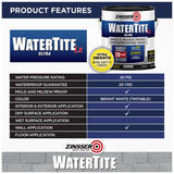 Zinsser WaterTite Bright White Smooth Water-Based Acrylic Copolymer Waterproofing Paint 1 qt