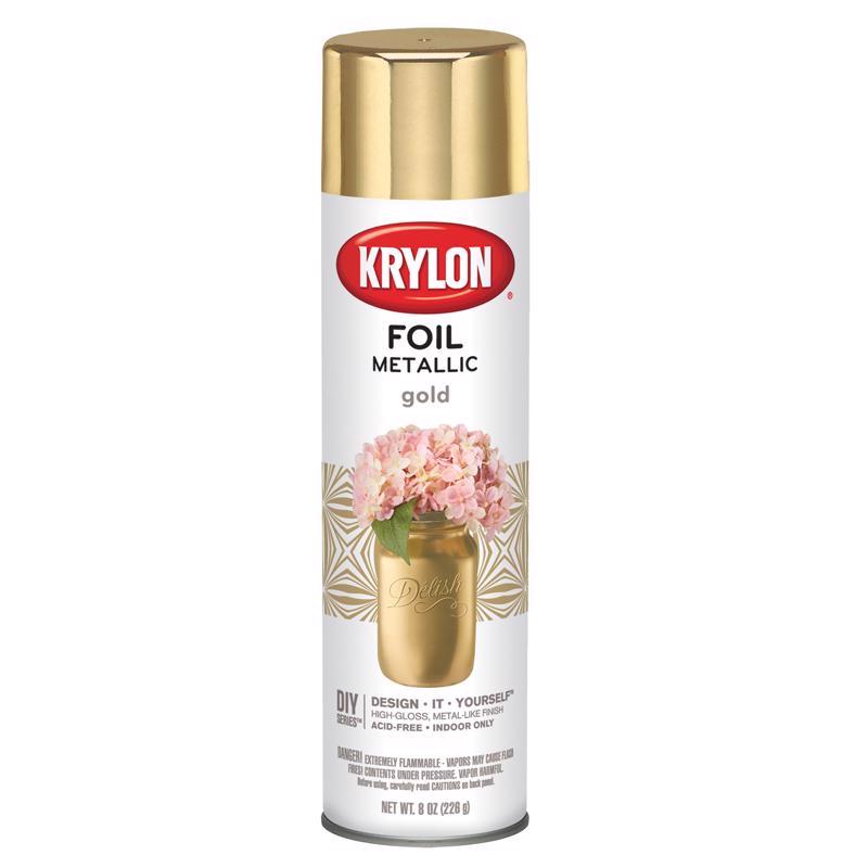 Krylon Premium Foil Gold Metallic Spray Paint 8 oz
