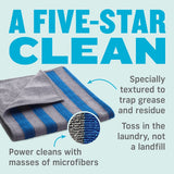 e-cloth 10618S Range and Stovetop Cloth, 12-1/2 in L, 12-1/2 in W, Polyamide/Polyester/Polypropylene, Blue/Gray