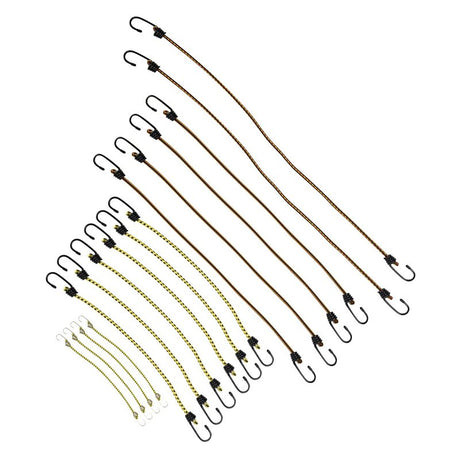 Keeper 06317 Bungee Cord Assortment, Steel End, Rubber, Hook End, 18/PK