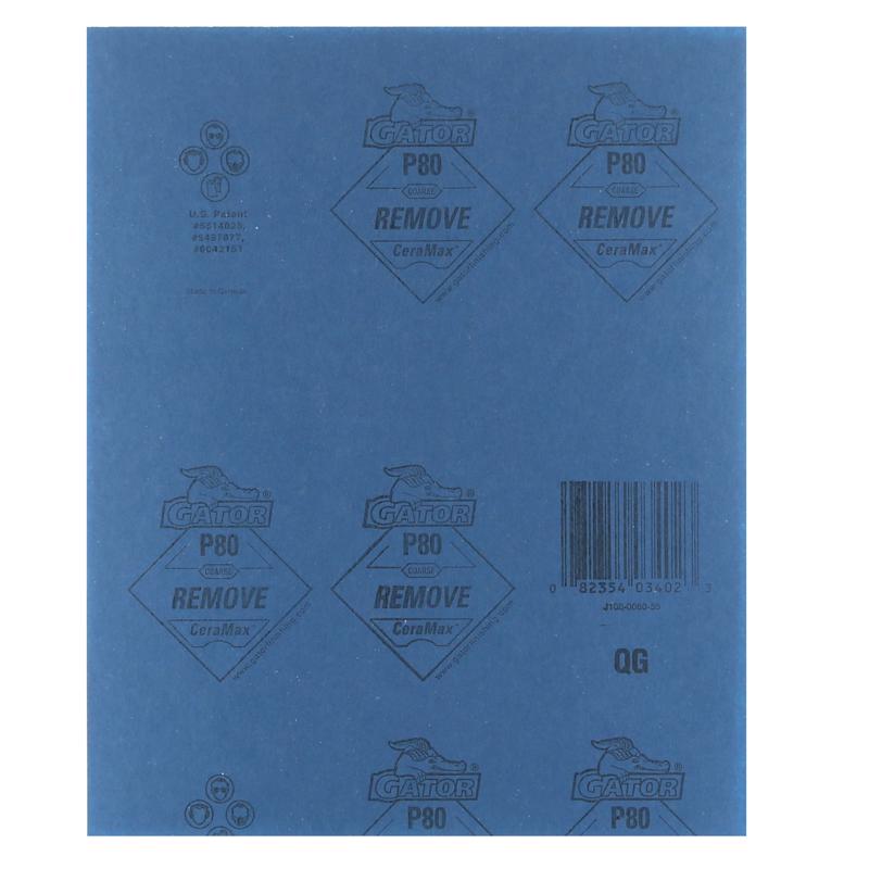 Gator CeraMax 11 in. L X 9 in. W 80 Grit Ceramic Sandpaper 1 pk, Pack of 25