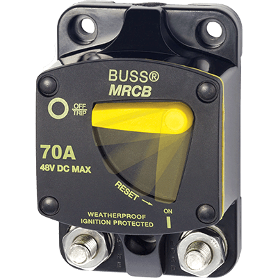Blue Sea Systems 7141 187 Series DC Circuit Breaker - Surface Mount, 70 Amps