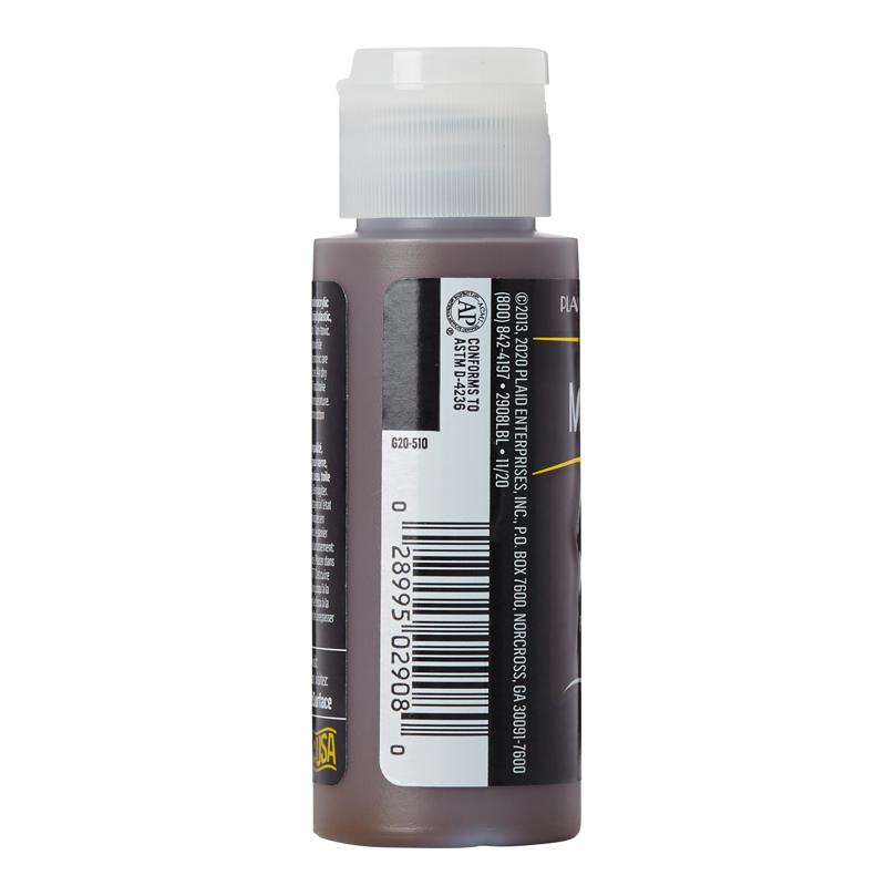 Plaid FolkArt Satin Real Brown Hobby Paint 2 oz, Pack of 3