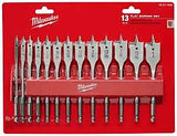 Milwaukee 48-27-1520 Boring Bit Set, Flat, 13-Piece, HCS