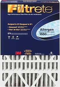 Filtrete DP01DC-4 Air Filter, Electrostatic, 4 in Thick, 25 in L, 16 in W, 12 MERV, Cardboard Frame, Pack of 4