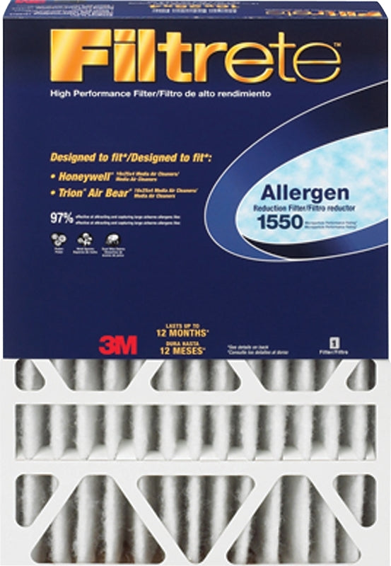 Filtrete DP01DC-4 Air Filter, Electrostatic, 4 in Thick, 25 in L, 16 in W, 12 MERV, Cardboard Frame, Pack of 4