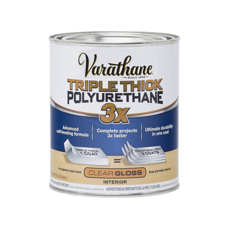 Varathane Gloss Clear Water-Based Triple Thick Polyurethane 1 qt, Pack of 2