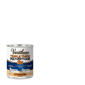 Varathane Transparent Semi-Gloss Clear Water-Based Acrylic Triple Thick Polyurethane 1 qt, Pack of 2