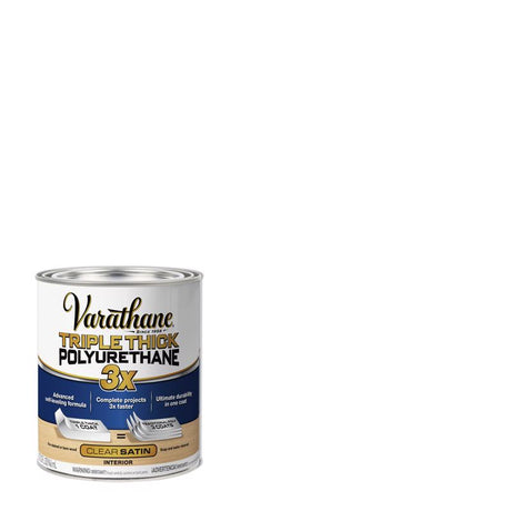 Varathane Transparent Satin Clear Water-Based Polyurethane/Acrylic Triple Thick Polyurethane 1 qt, Pack of 2