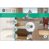 Boston Harbor GU-F1010509CP Tub/Shower, Fixed-Mount Showerhead, 1.75 gpm Showerhead, 1-Spray Setting, 1-Handle