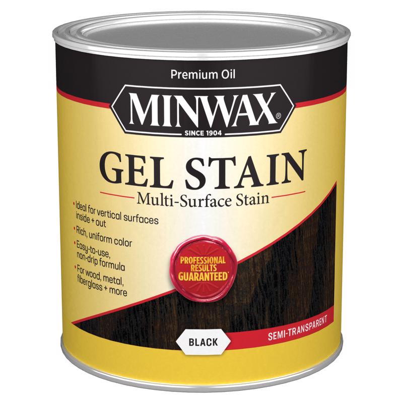 Minwax Gel Stain Semi-Transparent Black Oil-Based Gel Stain 1 qt, Pack of 4