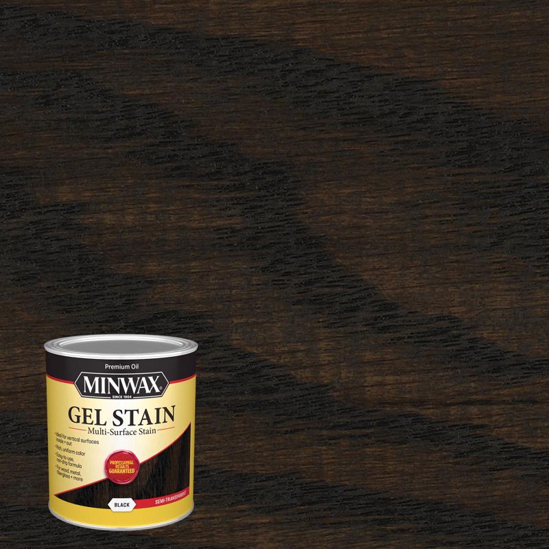 Minwax Gel Stain Semi-Transparent Black Oil-Based Gel Stain 1 qt, Pack of 4