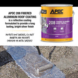 APOC High-Gloss Silver Fibered Aluminum Roof Coating 1 gal, Pack of 4