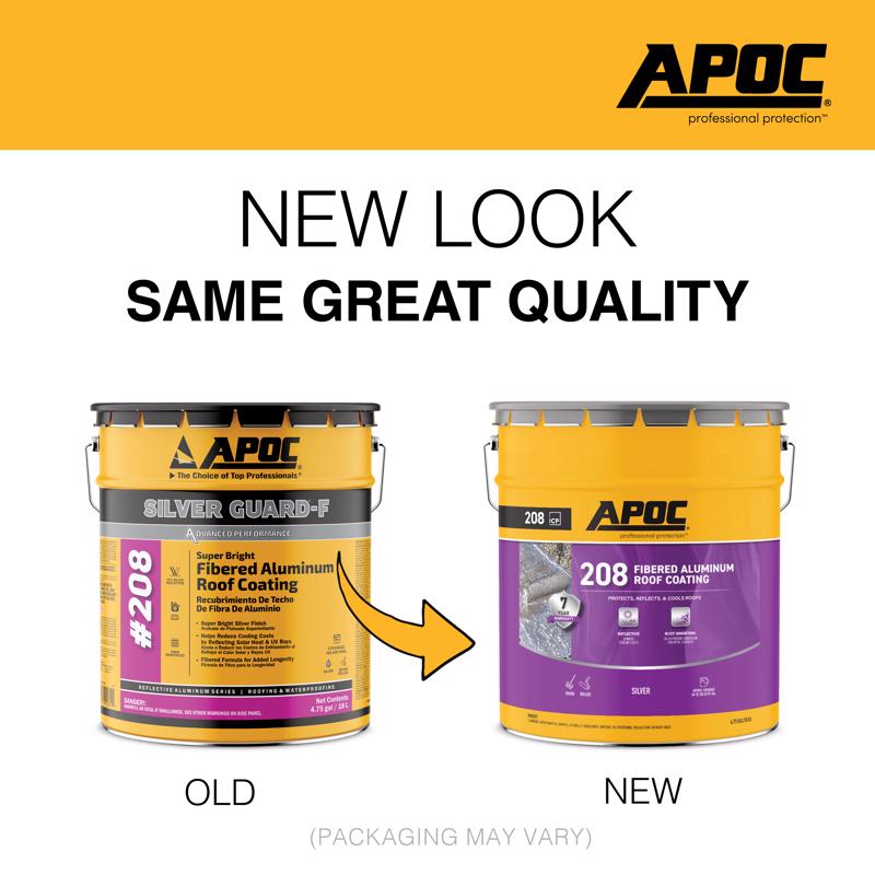 APOC High-Gloss Silver Fibered Aluminum Roof Coating 5 gal